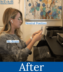 Proper phone ergonomics improves posture and reduces strain on the neck and back. Reducing neck and back pain and stiffness as well as headaches.